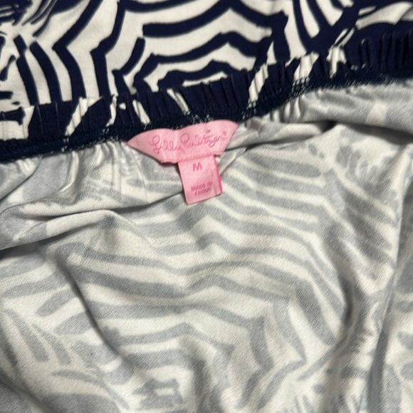 LILLY PULITZER Blue and White Pattern Strapless Sundress - Picture 4 of 5